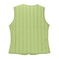thumbnail image 5 of Fanxing Plus Size Puffer Vests for Women Lightweight Sleeveless V Neck Jacket Button Down Quilted Waistcoat Outwear with Pocket Green M, 5 of 6