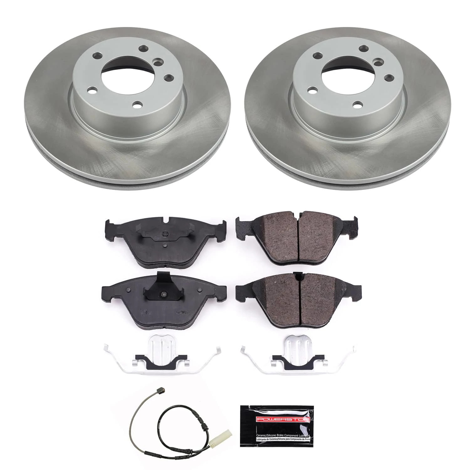 PowerStop Front Semi-Coated Rotor and Low-Dust Ceramic Brake Pad Kit SC8823