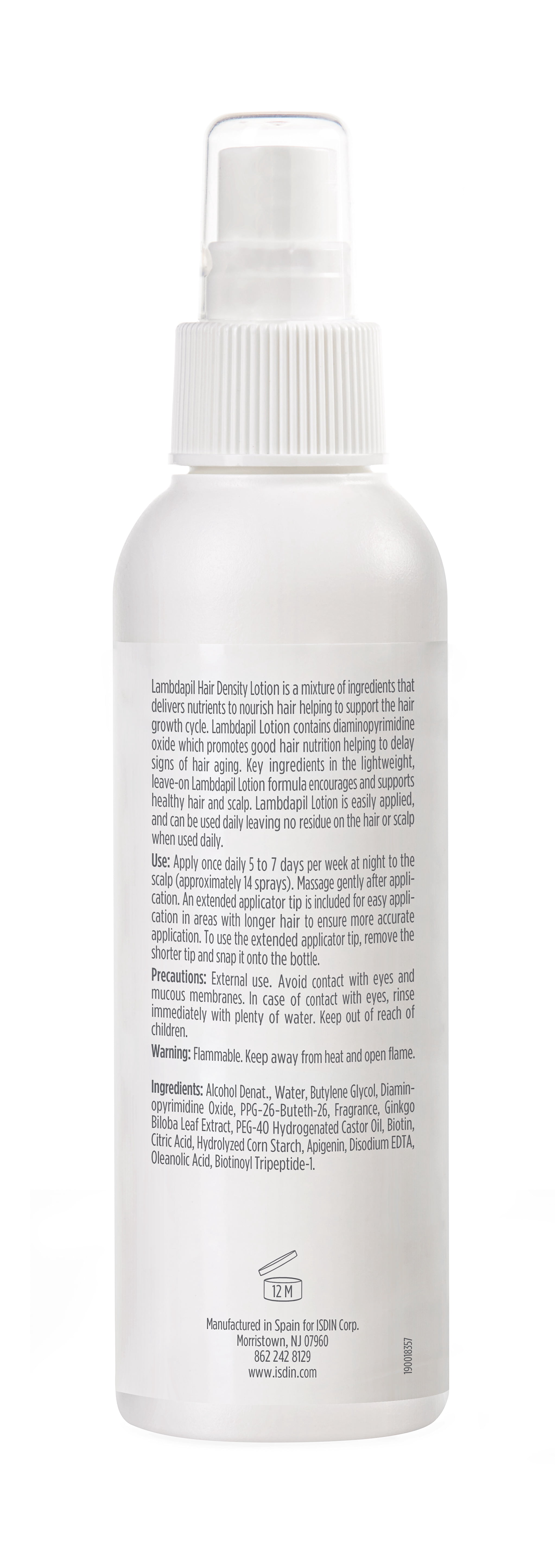 ISDIN Lambdapil Hair Lotion: Hair thickening lotion for thin hair, 4.2FL OZ (125ml).