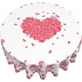 thumbnail image 6 of Valentines Day Tablecloth Round 60 Inch Valentine''s Day Tablecloth Red Heart Romantic Decorative Table Cloth Buffalo Plaid Circle Table Cover for Home Kitchen Dining Room Outdoor Decor, 6 of 6