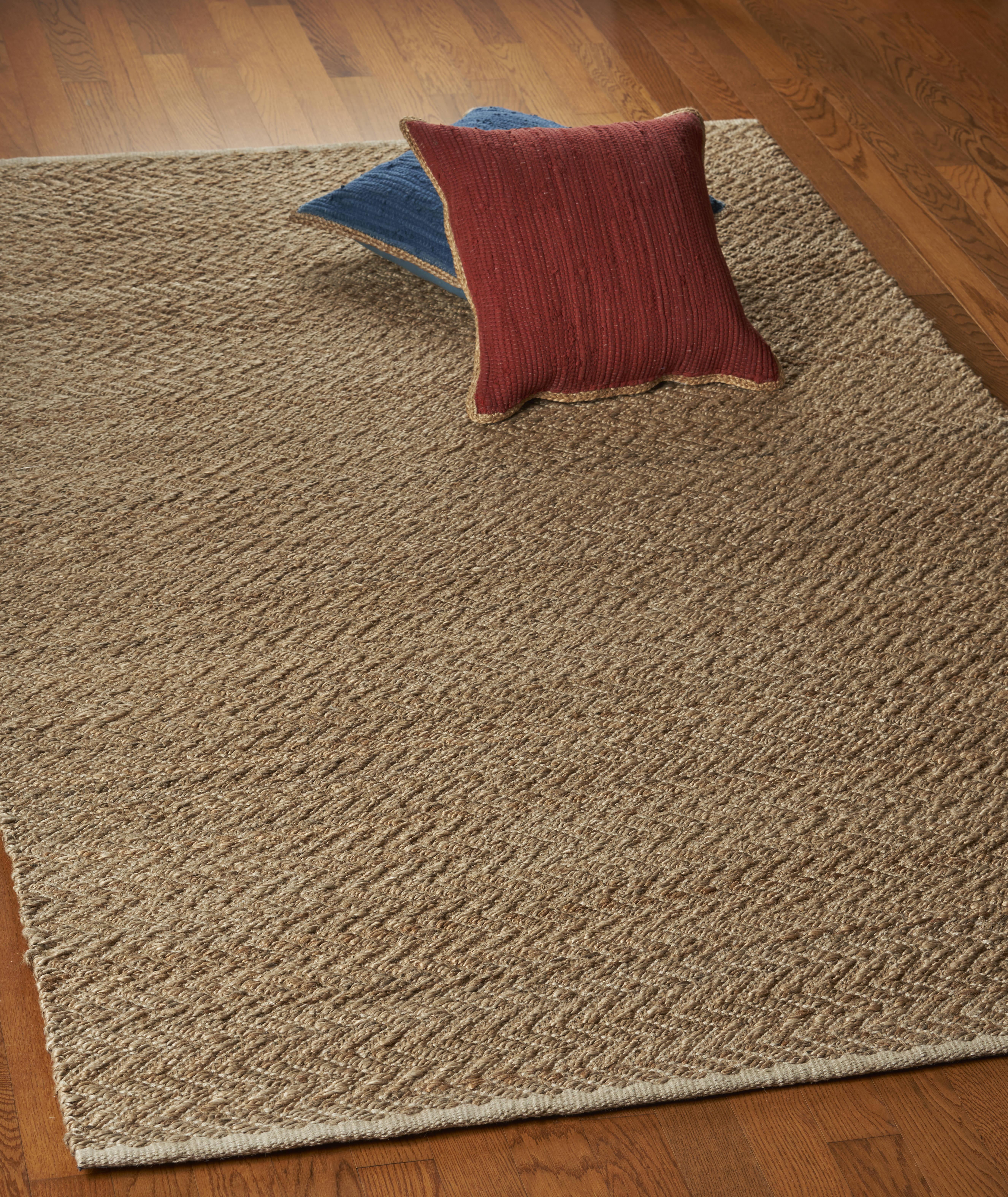 LR Home Natural Jute with Detailed Chevron Threading Area Rug&nbsp;, Natural, 9' x 12'