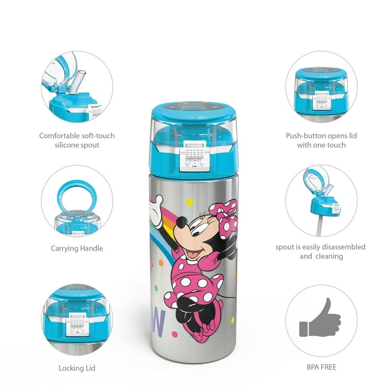 Disney Princess 19.5oz Stainless Steel Water Bottle Pink/Purple - Zak Designs