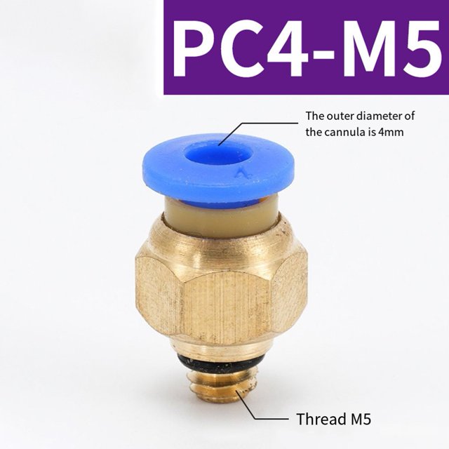 10 Pcs Connecteur de Tuyau d'Air Pc Haute Température et Résistant à la Pression 4Mm M5