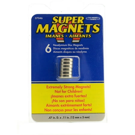 

Super Magnets 12 mm (Dia) x 3 mm pack of 6 (pack of 2)