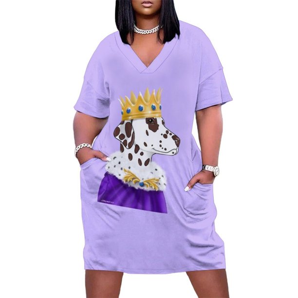 Dalmatian If the Crown Fits Loose Pocket Dress Dresses dresses for women 2025