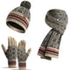 thumbnail image 1 of Gorro De Punto De Invierno Bufanda Conjunto De Guantes A Prueba De Viento Acrílico Forro Polar Gorro Cálido Con Pompón Guantes De Pantalla Táctil Para Mujeres Hombres Ciclismo Esquí Guardurnaity AP007832-02, 1 of 6