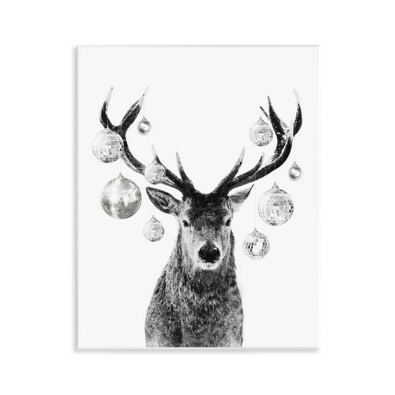 Stupell Industries Deer with Disco Balls Animals & Insects Painting Unframed Art Print Wall Art, 11 x 14