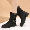 thumbnail image 6 of Fesfesfes Faux-Leather Boots for Women Winter Boots For Women Shoes Low-Heel Comfortable Outdoor Non-Slip Outdoor Mid-Calf Boots 8.5(41), 6 of 9