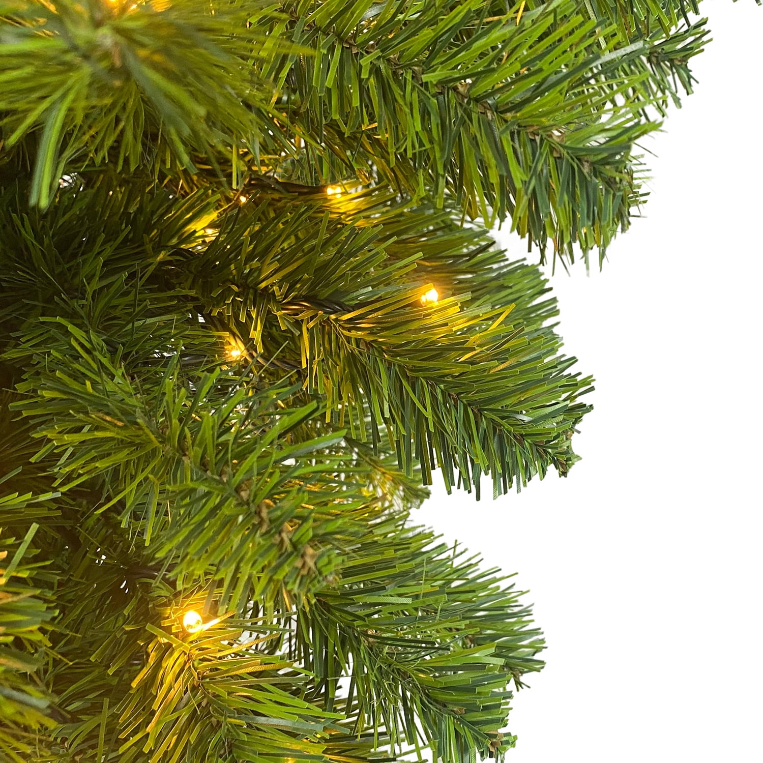 Kadyn Upside Down Green Christmas Tree, Xmas Tree with LED Warm White Lights, Reinforced Metal Base & Easy Assembly 6ft, w/1,000 Lush Branch Tips, 360 LED Lights X-mas