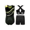 thumbnail image 2 of Haitryli Gymnastics Leotards for Girls Sparkle Sleeveless Ballet Dance Unitard Biketard Vest Tops with Shorts Set Sportwear Fluorescent Yellow 8, 2 of 3