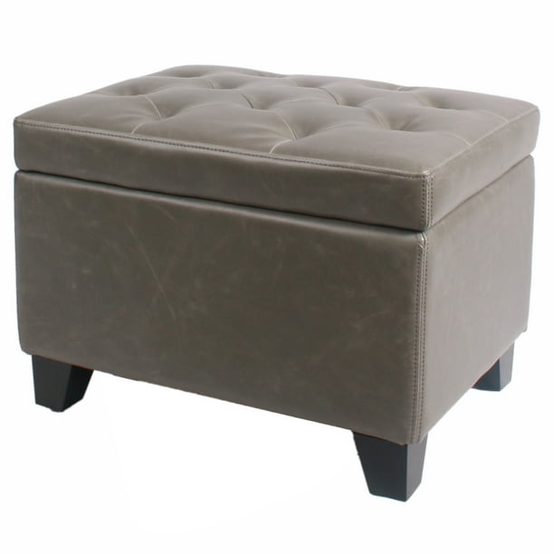 Julian Rectangular Bonded Leather Storage Ottoman