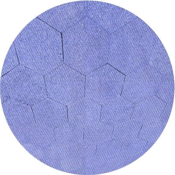 Ahgly Company Machine Washable Indoor Square Transitional Denim Blue Area Rugs, 3' Square