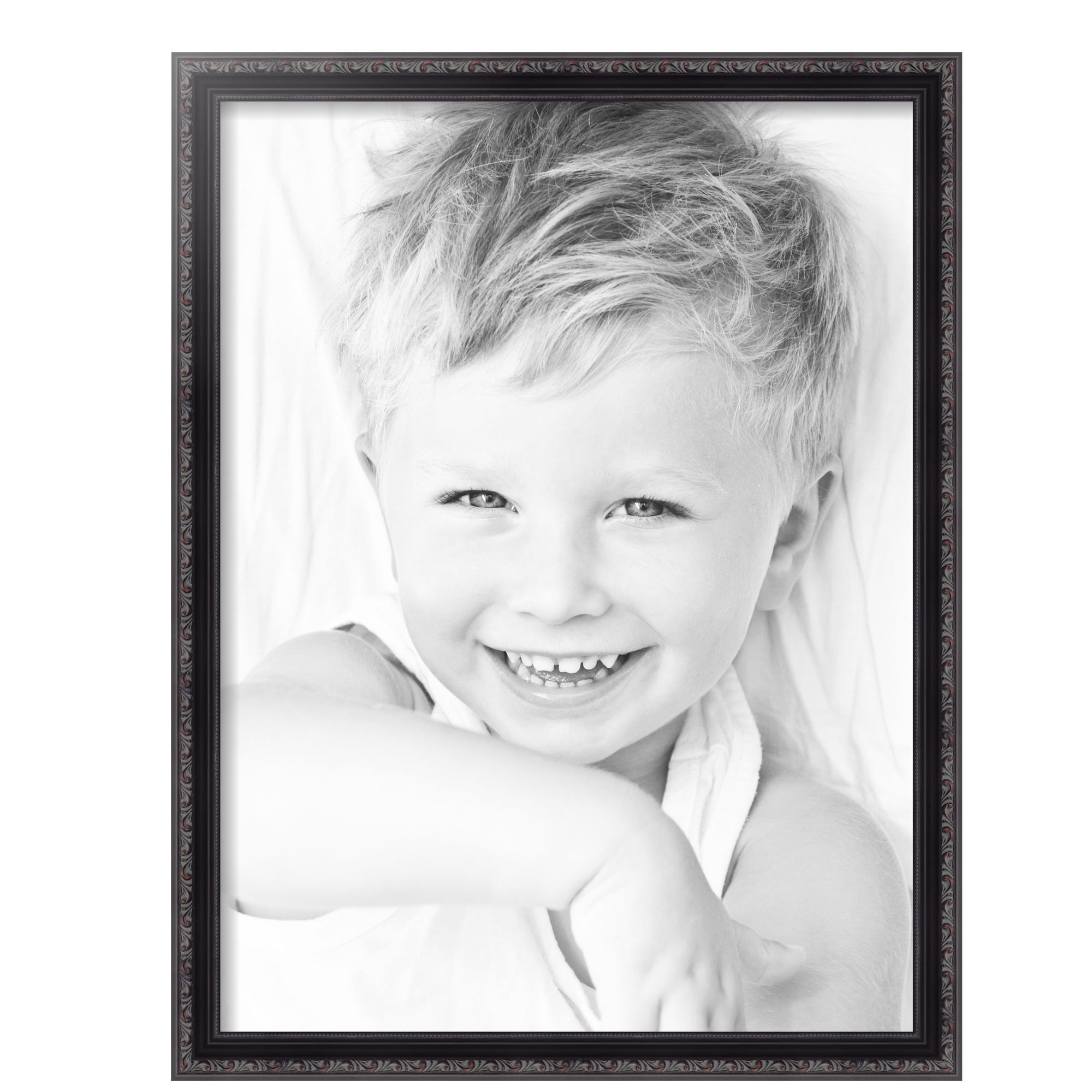 ArtToFrames 18" x 24" Black with Beads Picture Frame, 18x24 inch Black Wood Poster Frame (WOM-4625), 5 Pack