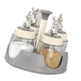 thumbnail image 3 of Detachable Revolving Salt Shaker with Lid and Long Spoon, Glass Flavoring Bottle Rotating Spice Rack for Kitchen Restaurant Home[Gray], 3 of 8
