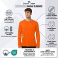 thumbnail image 3 of Crown Craze® Men’s High Visibility Long Sleeve T-Shirt, Hi Vis Safety Work Tee (Safety Green 2 Pack, L), 3 of 8