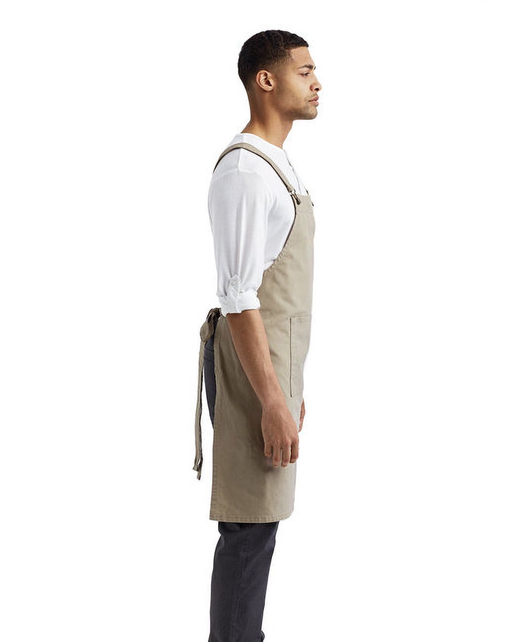 Artisan Collection by Reprime RP129 Cross Back Barista Apron with Pocket-Khaki
