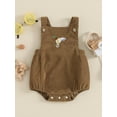 thumbnail image 2 of CIYCuIT Baby Girls Boys Corduroy Romper Overalls Duck Embroidery Sleeveless Square Neck Jumpsuit 3M 6M 9M 12M 18M Newborn Infant Cute Summer Bodysuit for Casual Daily, 2 of 9