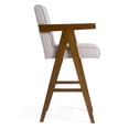 thumbnail image 4 of Joseline - Modern Beige Fabric & Walnut Counter Chair (Set of 2), 4 of 6