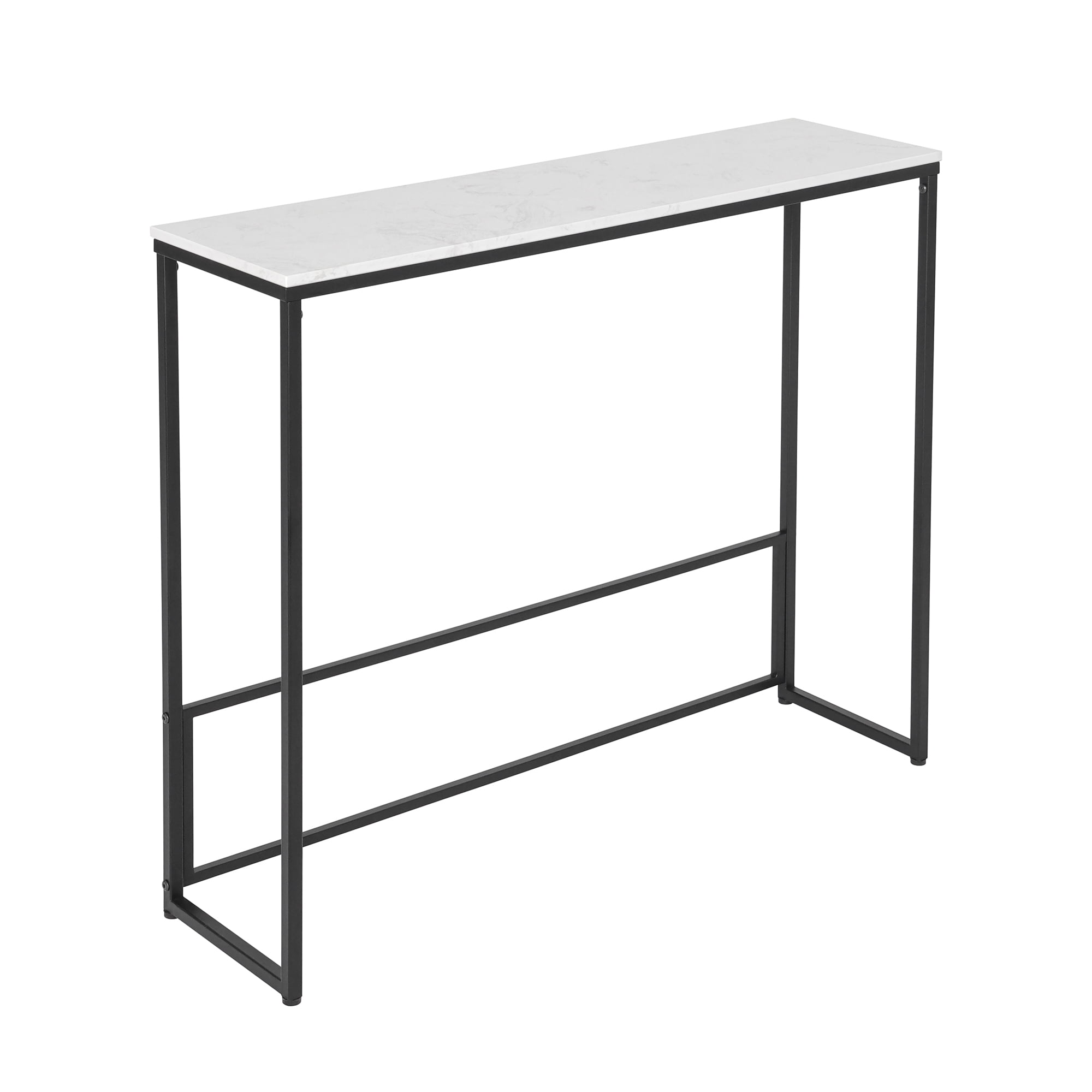 Abble Sleek Console Table with Marble Stone Top, Compact Entryway Table 36"