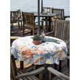 thumbnail image 2 of Outdoor Tablecloth with Umbrella Hole for Patio/Picnic/Party/Camping, Sea Turtle Coastal Waterproof Table Cloth Round Cover Washable, Summer Coral Starfish Nautical (Dia 54"), 2 of 8