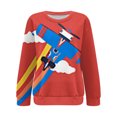 thumbnail image 4 of MVRLSH Essentials Hoodies for Women Graphic Print Crewneck Long Sleeve Casual Fashion Oversized Spring Fall Layering Daily Outfit Match Sweatshirt Red - M, 4 of 7