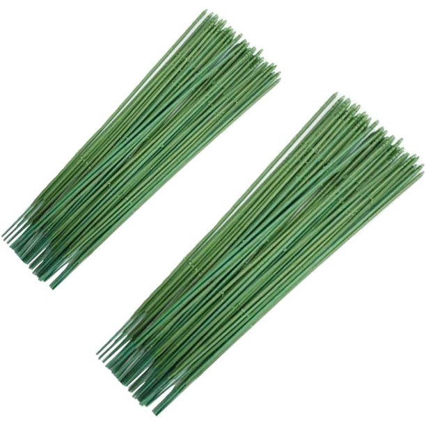 100 Pieces Floral Stem Wire 18 Gauge, Dark Green stem Wire for Flowers