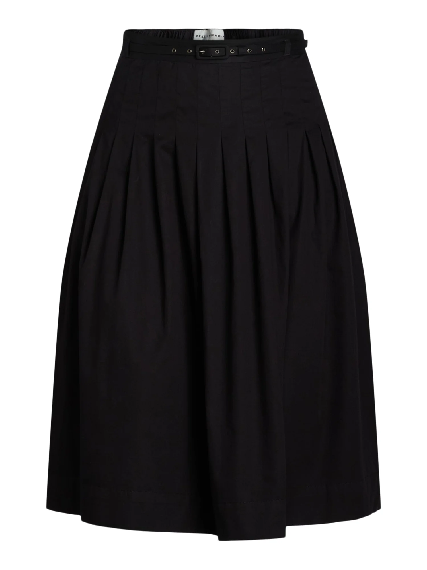 Free Assembly Women's Belted Cotton Pleated Midi Skirt, Sizes XS-4X