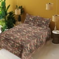thumbnail image 2 of Ambesonne Floral Boho Fitted & Flat Sheet with Sham 3 Pcs Set, Innocent Flowers Art, Twin, Pale Peach Dark Coral, 2 of 5