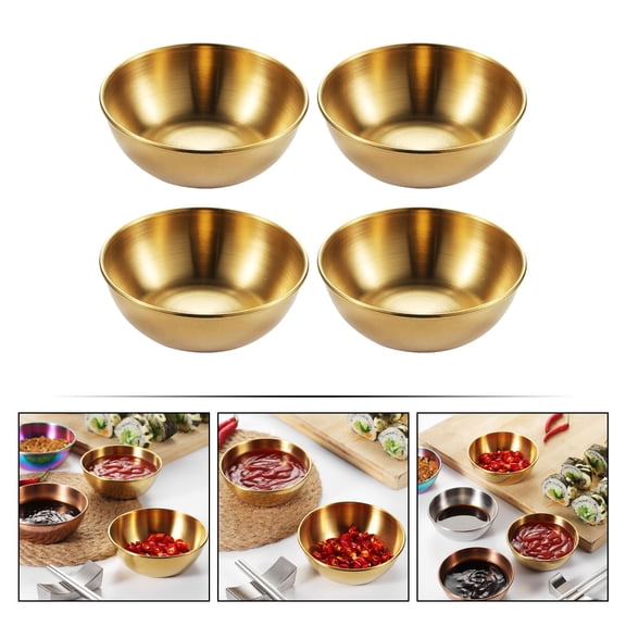 WRITWAA 4Pcs Golden Serving Dish for Tableware in Home and Restaurant