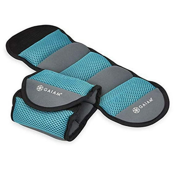 Gaiam 5lb Adjustable Straps Blue Ankle Weight (Pack 2)