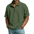 thumbnail image 2 of Hearthz Men Polo Shirt Half Zip Mens Short Sleeve Shirts Casual Athletic Lapel Collar Men Workout Shirts, 2 of 10