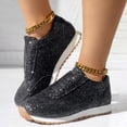 thumbnail image 6 of Womens Shoes Casual Sequined Rhinestone Elastic Casual Shoes Thick Soled Fish Mouth Shoes Womens Sneakers, 6 of 9