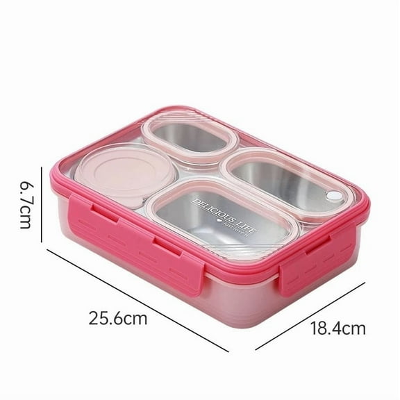 Lunch Box Containers Stainless Steel Bento Box for Adults with 4-Compartment Snack Tray, Soup Bowl with Lid & Metal Spoon, Dishwasher Safe, Easy to Carry, green