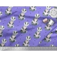 thumbnail image 3 of Soimoi Purple Cotton Cambric Fabric Dots & Raccoon Animal Fabric Prints By Yard 42 Inch Wide, 3 of 3