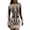 Beige, variant on Women's Dress, Crew Neck Long Sleeve Skeleton Print with Rose Embroidery, Bodycon Fit for Halloween