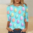thumbnail image 6 of Royisotas Plus Size Happy Easter Shirt for Women Funny Bunny Rabbit T Shirt Easter Holiday Tops 3/4 Sleeve Tees, 6 of 6