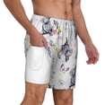 thumbnail image 3 of Picia Rabbit And Butterfly pattern Mens Swim Trunks with Compression Liner Stretch Beach Shorts Quick Dry with Zipper Pockets No-Chafing Board Shorts-Medium, 3 of 9