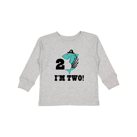 

Inktastic 2nd Birthday Pirate Shark 2 Year Old Gift Toddler Boy or Toddler Girl Long Sleeve T-Shirt