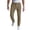 Brown, variant on Men Belted Double Pleat Straight Chino Pants Button Fly Wrinkle Resistant Business Beach Wedding Vacation Smart Casual Trousers Blue S