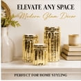 thumbnail image 2 of Koyal Wholesale Gold Ribbed Mercury Glass Vases, Bulk Set of 3, Mercury Vases for Flower Centerpieces, Centerpiece Jars, 2 of 7