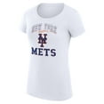 thumbnail image 2 of Women's G-III 4Her by Carl Banks White New York Mets Super-Slim Fit Lightweight Team Logo Graphic T-Shirt, 2 of 5