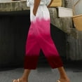 thumbnail image 2 of Outfmvch Ankle Pants for Women Cotton Linen Pants Palazzo Pants Wide Leg Crop Pants Boho Pants for Women 2026 Capris Drawstring with Pockets Pull On Elastic Palazzo Pants with Pockets Hot Pink S-2XL, 2 of 5