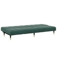 thumbnail image 3 of vidaXL Canapé-Lit 2 Places avec Repose-Pieds Velours Vert Foncé, 3 of 5