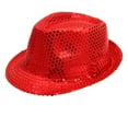 thumbnail image 3 of K͏LOY2K Sequin Hat Stage Hat Performances Sequined Show Hat for Women Men Party Concert Jazz Costume Accessory - Sparkling Top Hat Glamorous Red One Size, 3 of 3