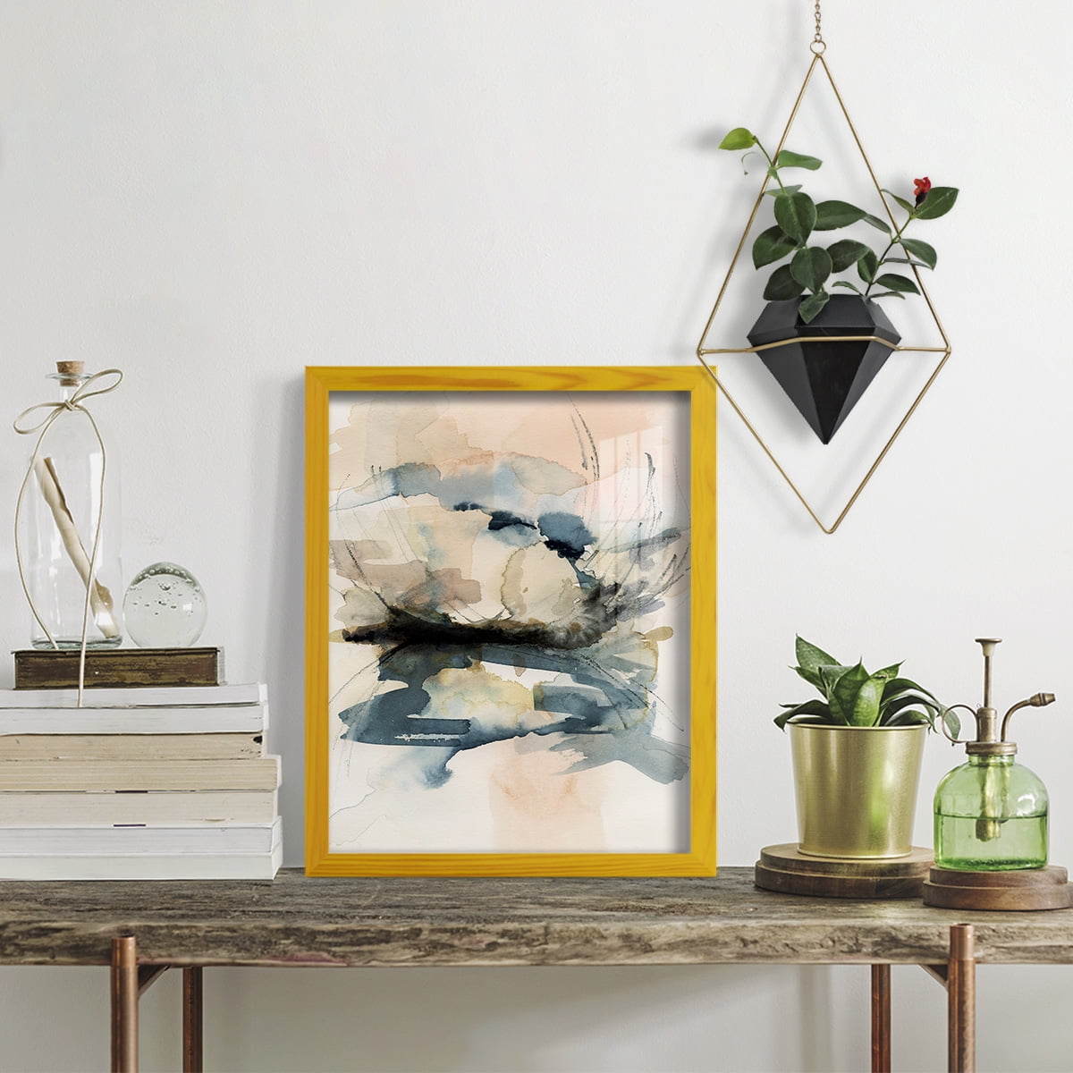 Winter Shoal I - Framed Print w/glass - Sunflower Yellow