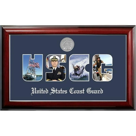 Campus Images CGSSCL002S Patriot Frames Coast Guard Collage Photo Classic Mahogany Frame with Silver Medallion