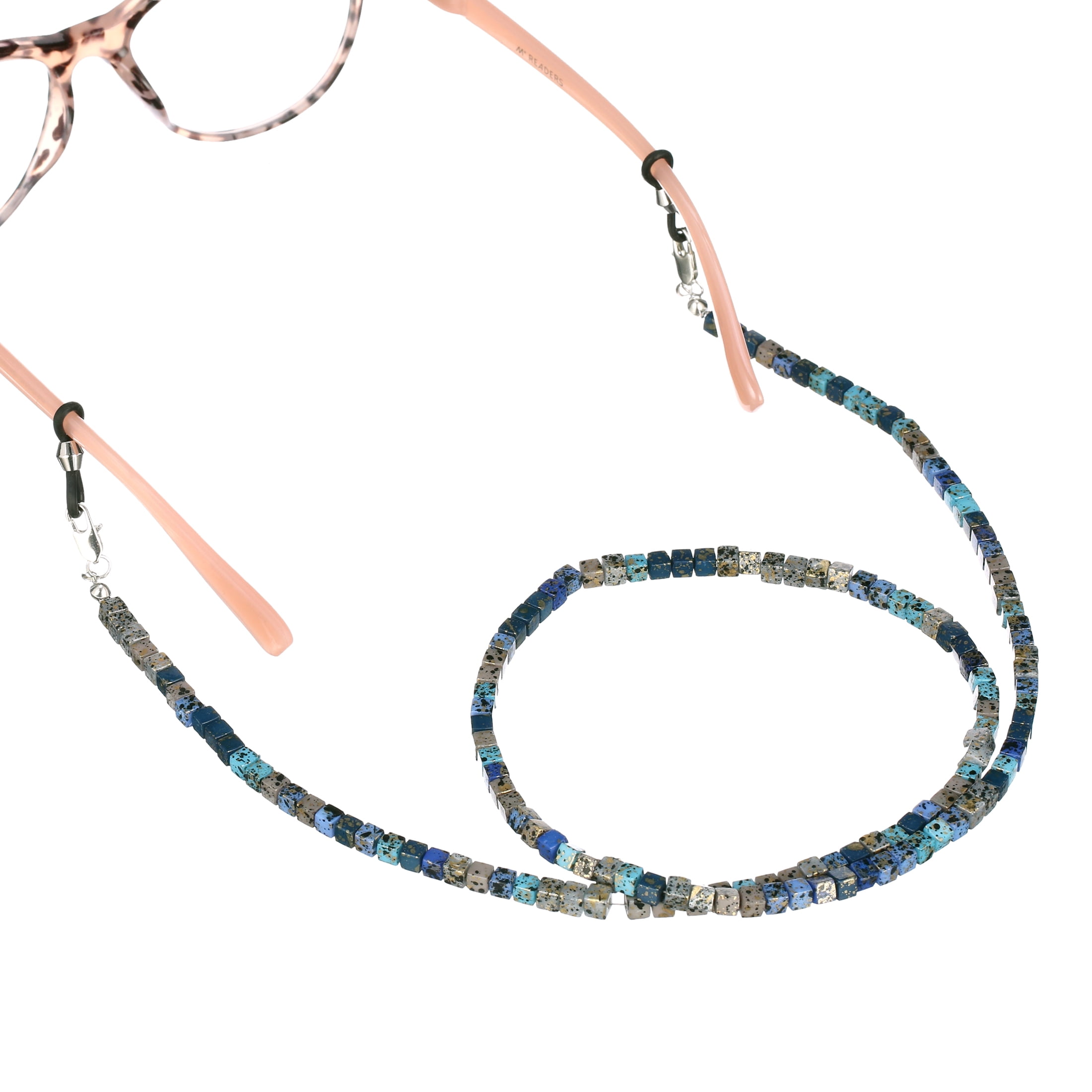Rainbow Bright Blue Dalton Beaded Acrylic Unisex Eyeglass Chain