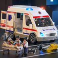 thumbnail image 2 of Ambulancia de juguete TEMI, alimentada por fricción, con luz y sonido para niños de 3 a 8 años, 2 of 8