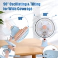 thumbnail image 5 of Moclever 8.66in Oscillating Clip On Fan 2 Speeds Quiet Clamp Fan with 90° Oscillating & Tilting Angle for Home Office Dorms Strollers, 5 of 11