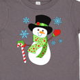 thumbnail image 4 of Inktastic Christmas Snowman in Top Hat with Candy Cane Boys or Girls Toddler T-Shirt, 4 of 5